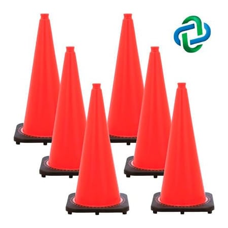Gec Traffic Cone, PVC, 28 in Height, 7 lb, Traffic Orange 97513-6